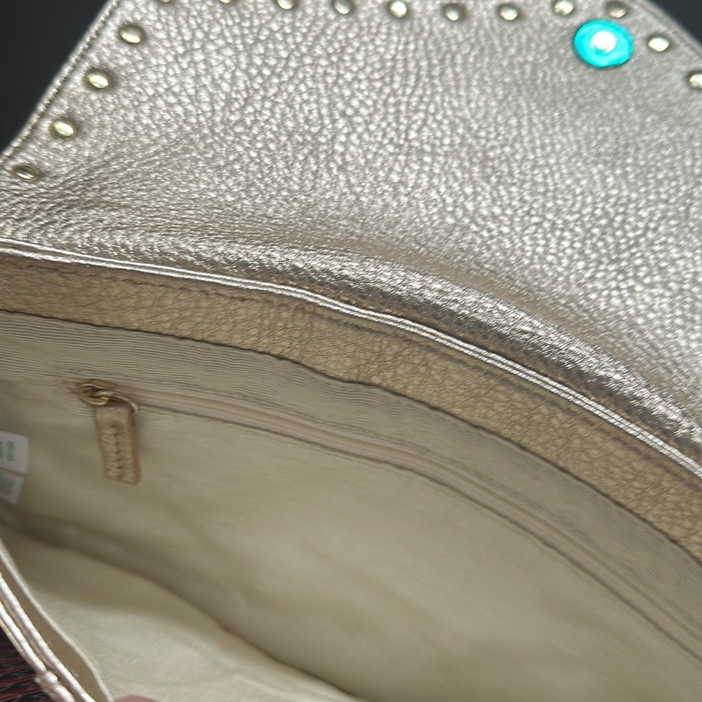 Lilly Pulitzer Gold Clutch with Pearl Accents NWOT - Picture 7 of 9